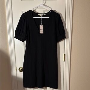 Boden women’s puffy sleeve, cotton black dress